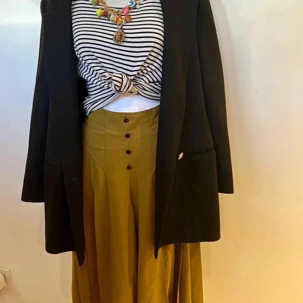 Wide Leg Olive Pants